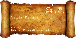 Szili Margit névjegykártya